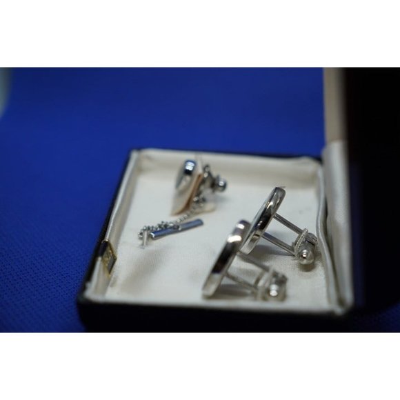Anson Cuff Links & Tie Tac Set NEW WITH BOX - Engraved with the Letter N (1a4) - Picture 4 of 4